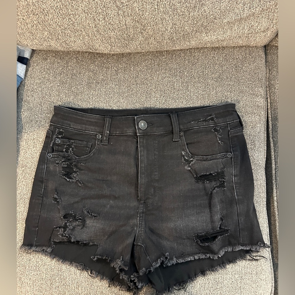 Black Distressed Women's Denim Shorts